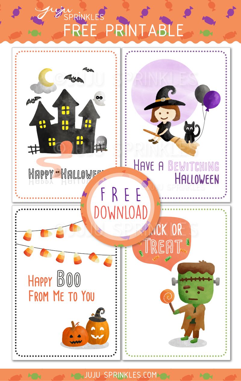 FREE Spook tacular Halloween Cards Juju Sprinkles